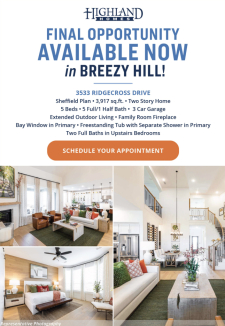 Final Opportunity Available Now in Breezy Hill!