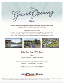 Join Us in Crowley for the Grand Opening of Our New Model Home!