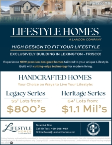Lifestyle Homes Crafted for You at Lexington Frisco