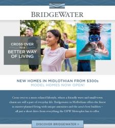 New Homes Now Available at Bridgewater in Midlothian