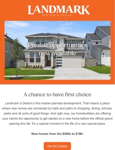 New homes now preselling at Landmark