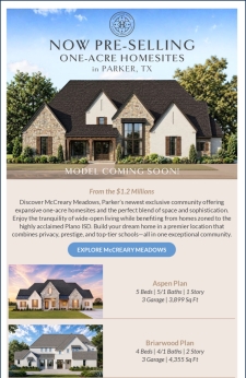 Now Pre-Selling McCreary Meadows in Parker, TX