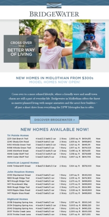 Quick Move-In Homes from the $300s at Bridgewater in Midlothian