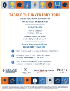 Tackle the Inventory Home Tour 9/22 &ndash; 9/26