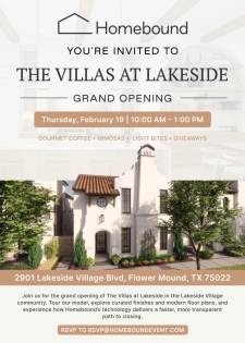 Villas Model Grand Opening Feb 19th &ndash; Tours, Brunch, Prizes