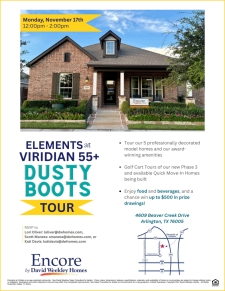 You're Invited: Dusty Boots Tour at Elements at Viridian on Nov 17th 🏡