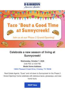 You're Invited! Sunnycreek Phase 2 Grand Opening