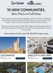 10 New Pulte Homes® & Del Webb® Communities Coming Soon!