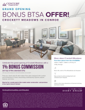 1% Bonus Commission in Crockett Meadows