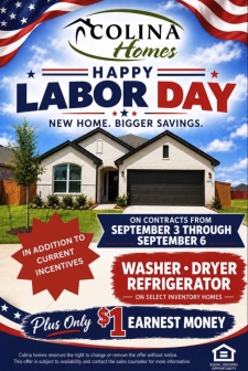 Labor Day Special $1.00 Earnest Money plus Free Washer/Dryer/Refrigerator