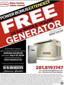 Free Generator with Select Homes!
