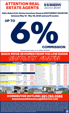 6% Commission on Inventory Homes