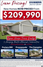 New Homes Now Priced from $209,990