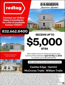 Special BTSA's on Select Homes!
