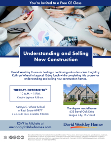 Understanding & Selling New Construction CE Class