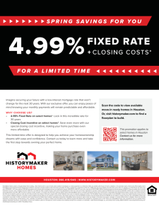 4.99% Fixed Rate + Closing Costs