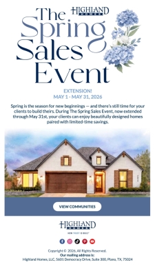 The Spring Sales Event Extended for Your Clients