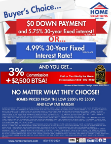 4.99% Fixed or No Down Payment