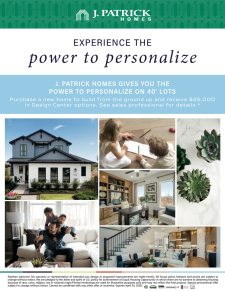 Power to Personalize - 40' Lots