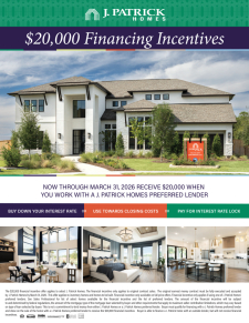 Receive $20,000 When You Work With A J. Patrick Homes Preferred Lender