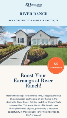 5% Commission at River Ranch!