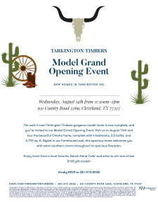 Tarkington Timbers Model Grand Opening