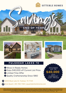Up to $40K Off in Fulshear Lakes 70's
