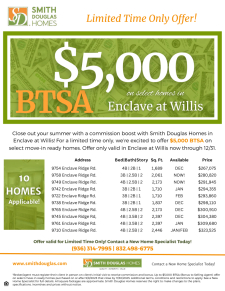 $5K BTSA in Enclave at Willis