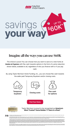 $60K Your Way at Avalon at Cypress