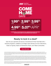 Starting rate of 1.99% (5.07% APR) conventional 30-year