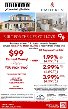 $99 Earnest Money PLUS Your Pick of Incentives You'll Love!