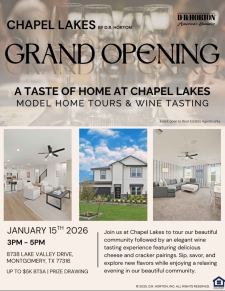 Chapel Lakes in Montgomery TX &ndash; Grand Opening 1/15/2026