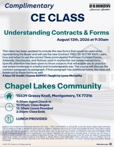 Complimentary CE Class & Lunch at Chapel Lakes!