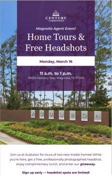 Date Correction: New Models, New Headshots at Audubon on 3/16