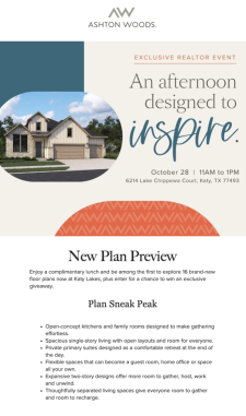Exclusive Realtor Event | Katy Lakes New Plan Preview