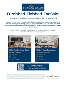 Just Listed: Two Furnished Model Homes in Tomball