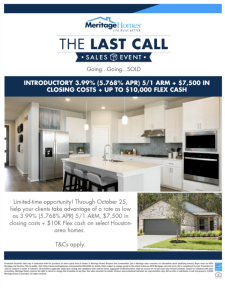 Last Call for a low 3.99% Intro Rate + $7,500 Closing Costs + $10K Flex Cash
