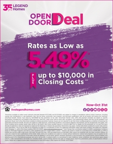 Legend Homes Open Door Deal: Rates as Low as 5.49%