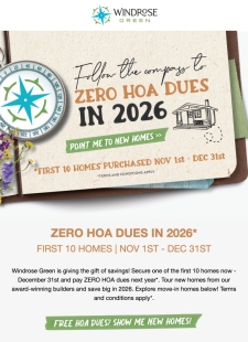 New Homes With ZERO HOA dues! Learn More.
