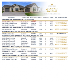 October & November Inventory: Exclusive Pricing on Select Homes!