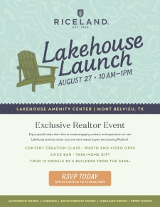 Space Is Limited. RSVP for Lakehouse Launch Realtor Event