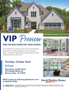 VIP Preview: David Weekley Homes in Sienna &ndash; October 22