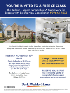 You're Invited To A Free CE Class With Lunch Included On Nov. 10th