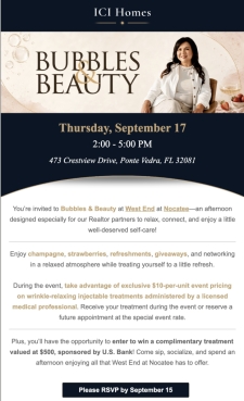 Realtors, You&rsquo;re Invited to Bubbles & Beauty at West End!