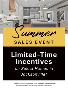 Summer Sales Event! Limited-time Incentives on Select Homes in Jacksonville*