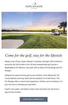Come for the golf, stay for the Esplanade lifestyle