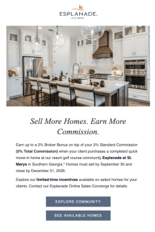 Earn Up to 5% Commission at Esplanade at St. Marys
