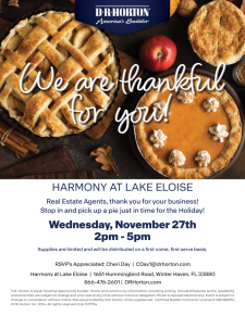 Pie Pickup at Harmony at Lake Eloise!