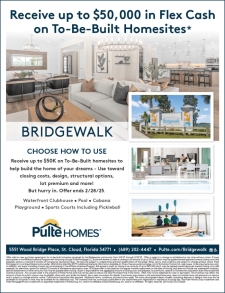 Receive Up To $50,000 in Flex Cash on To-Be-Built Homesites in Bridgewalk!*