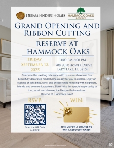 ✂️ Ribbon Cutting & Grand Opening at Reserve at Hammock Oaks – Sept. 12